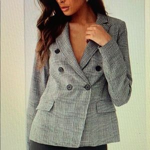 F21 Glen Plaid Blazer Size M